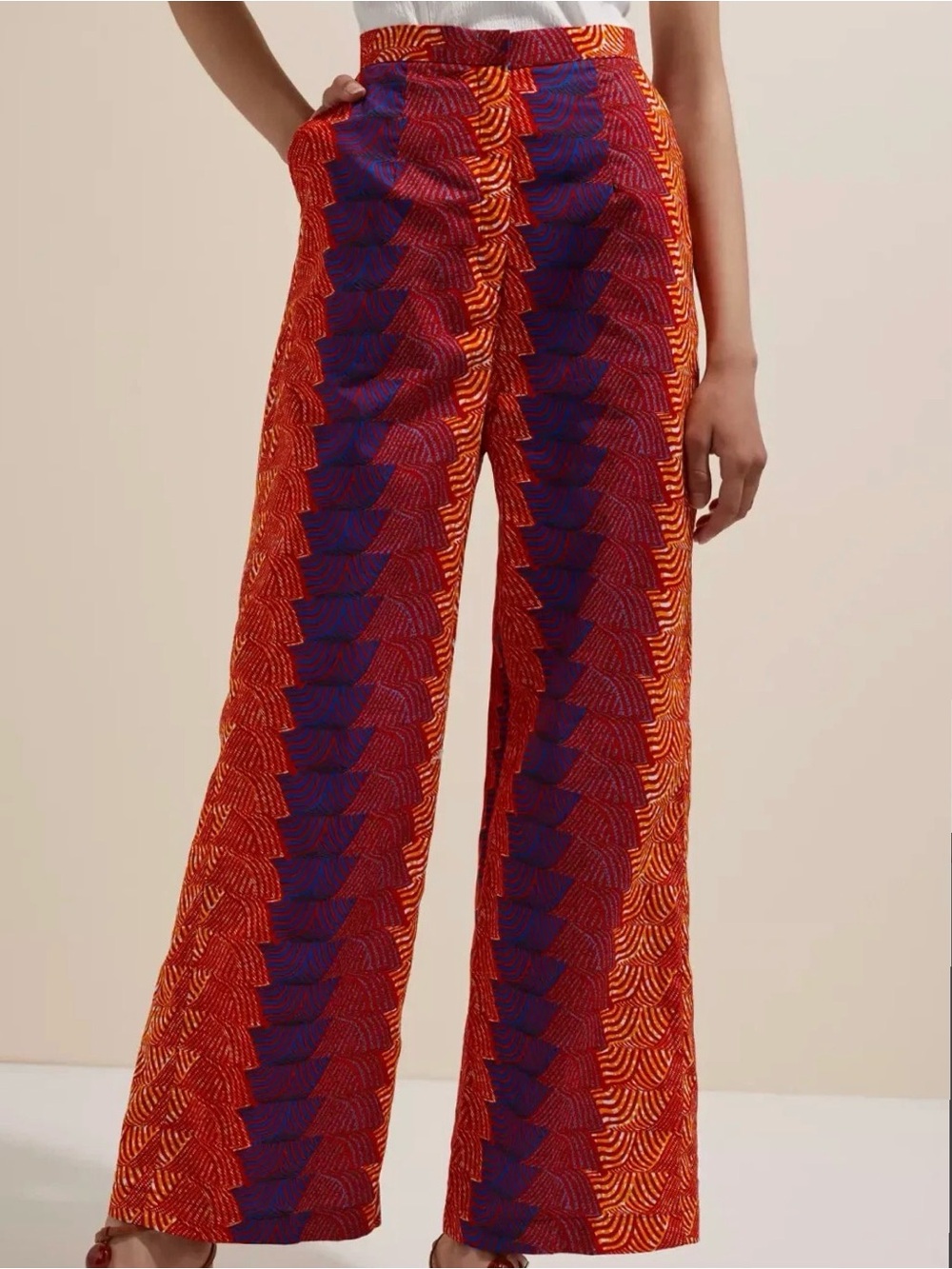 Sika x Anthropologie Abstract Wide Leg Trousers | Size 2 (W26)